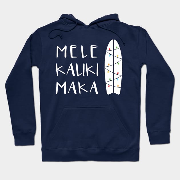 Mele Kalikimaka Hawaiian Christmas Surfboard Hoodie by ECStudios